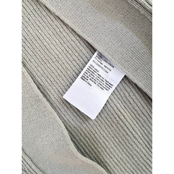 ALLSAINTS Rassa Ribbed drop waist sweater  Dress V-neck, sleeveless, small midi - Picture 7 of 13